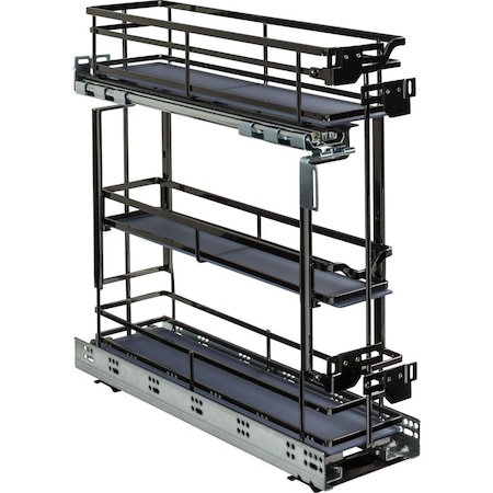 Hardware Resources 5" Black Nickel STORAGE WITH STYLE Metal "No Wiggle" Under Drawer Base Pullout, Preassembled SWS-DBPO5BN